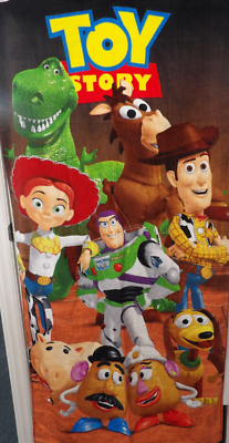 Pixar Disney Toy Story Gang Beach Bath Towel 28x58 Woody Buzz 100