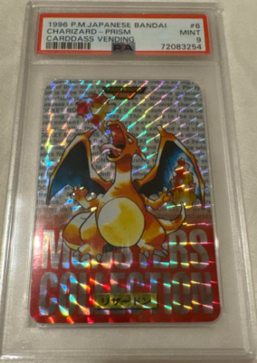 PSA 9 Pokemon Card 1996 Carddass Charizard No.006 Holo Prism Red