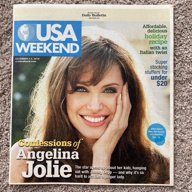 USA weekend magazine, December 3–5, 2010, cover: Angelina Jolie