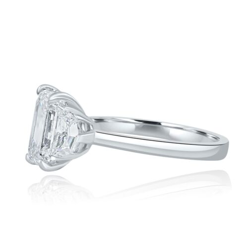 3 pierres bague diamant émeraude cultivée en laboratoire certifiée IGI 2,45 TCW F-VS1 or 14 carats - Photo 5 sur 11