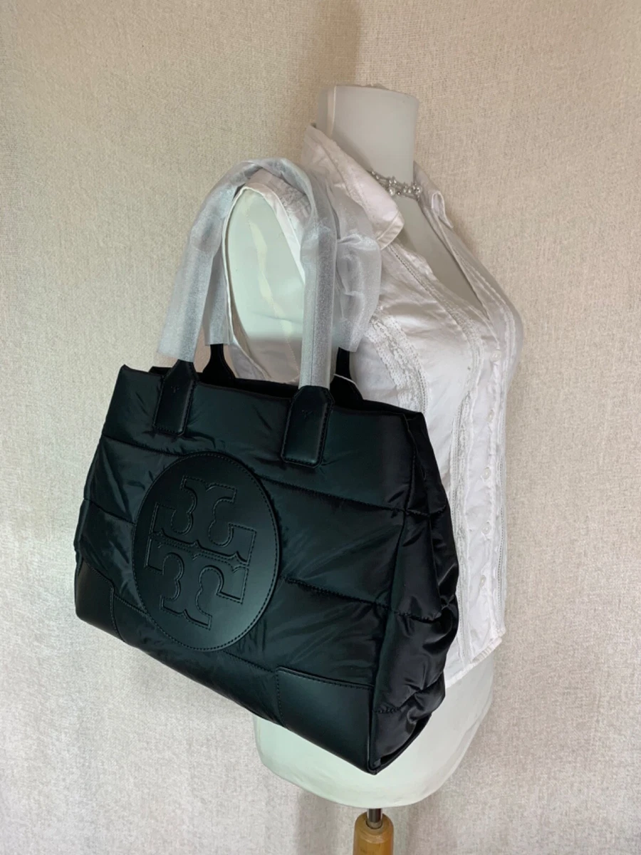 NWT Tory Burch Ella Black Mini Puffer Nylon Tote Bag 278