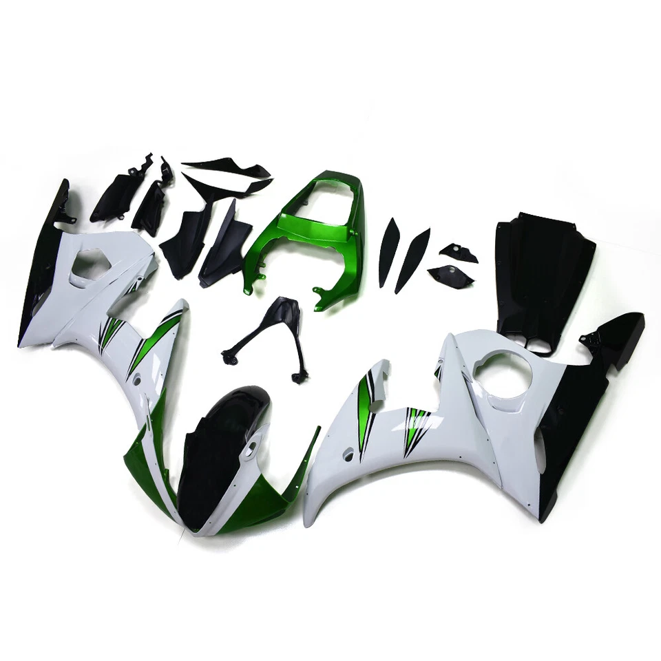 Fairings for Yamaha YZF600 R6 2003 2004 2005 YZF R6S 06-09 Body Kit Green White Foto 2 de 4