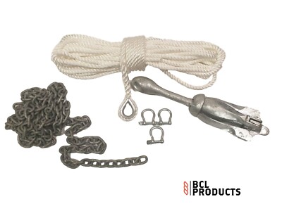 3,2 kg Faltbarer Greifanker Set - 10 mm Polyester Seil Anker Set - Galv Kette 