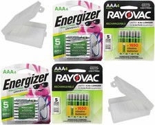 8 Rayovac AAA and 8 Energizer AAA Rechargeable Batteries with Battery Holders