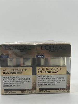 L Oreal Age Perfect Cell Renewal Anti Aging Night Moisturizer 1.7oz  Lot Of 2