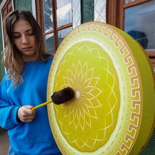 Vegan drum &ldquo;Torus Star&rdquo;, sacred geometry art, deep bass shamanic drum, tunable