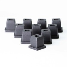 Black Square Tube Snap-on Hole Plugs Silicone Waterproof T-shaped Sealing Plugs