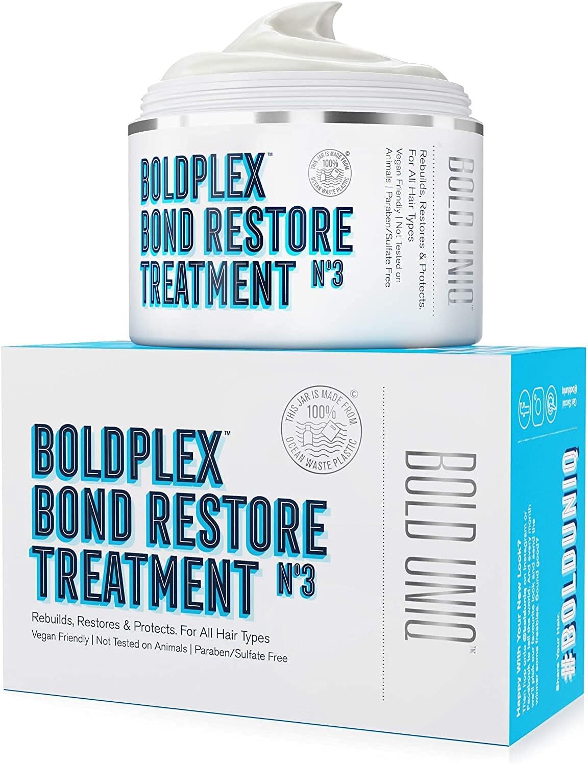 Bold Uniq Bold Plex No3 Bond Repair Hair Protein Treatment Mask For Dry Damaged Hair - Hydrating & Conditioning For Curly, Colored, Frizzy, Broken Or Bleached - Image 4