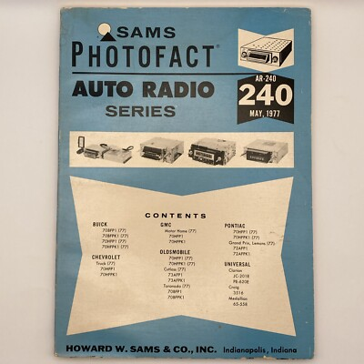 #ad #ad Sams Photofact Auto Radio Series Vol 240 May 1977 AR 240 Buick GMC Chevy Olds $9.95