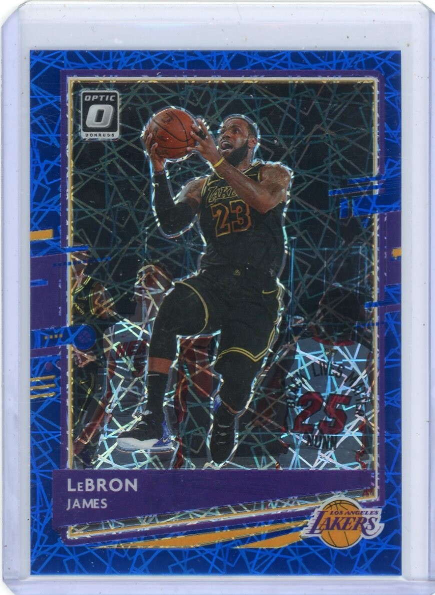 2020-21 Donruss Optic Prizm Blue Velocity LEBRON JAMES No. 13!