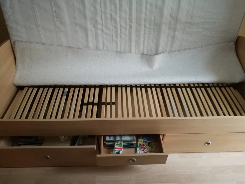 Kojenbett mit großen Schubladen, Buche, 90x200 cm, sehr guter Zustand