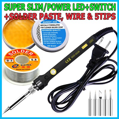 Soldering Iron Electric Gun Adjustable Temperature Welding Solder Wire Kit  60W