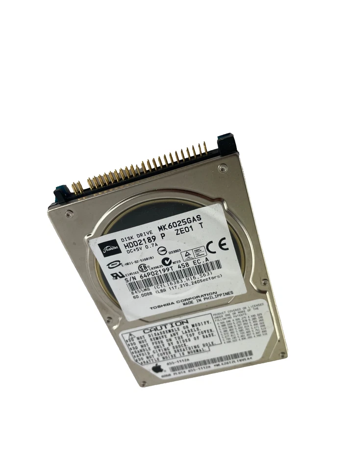 Toshiba Disk Drive HDD2189 Model MK6025GAS SATA Hard Drive 4200RPM Cache 8 MB - Image 3 of 3