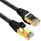 CAT7 U/FTP Gold Plated Shielded Ethernet RJ45 Network Patch Cable Cord 3ft Black