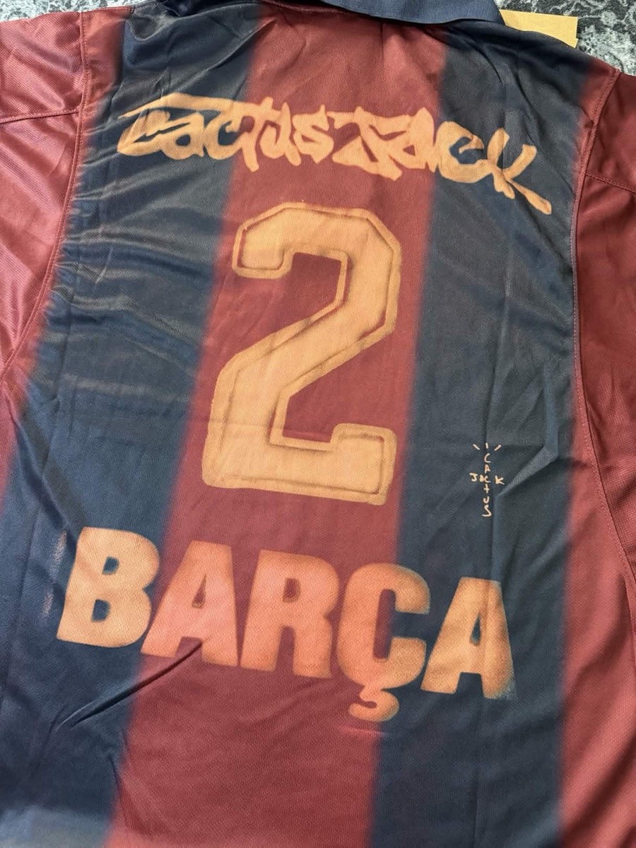 Travis Scott Cactus Jack FC Barcelona Nike Soccer Jersey Size XL