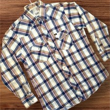 Lee Shirt Vintage 60s 70s Mens Medium Plaid Western Long Sleeve 16 1/2 34 Large