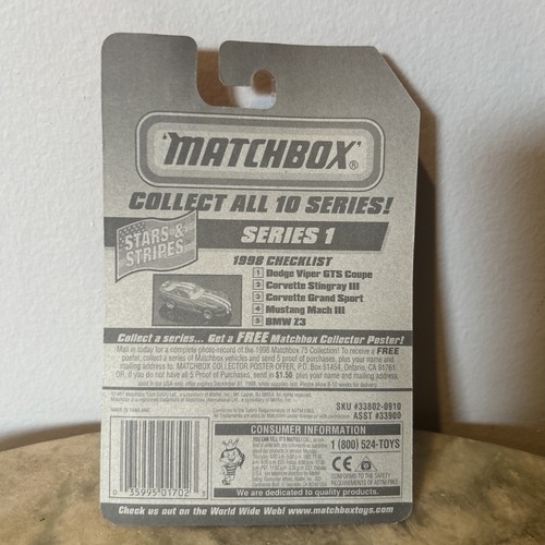 *MATCHBOX* 'Stars and Stripes' Corvette StingRay III Die-cast 1/64 Scale - Picture 3 of 3