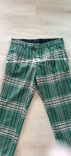 Free People All For Me Green Plaid Cuffed Straight Leg Pants Size 6/8/10 - Picture 8 of 12