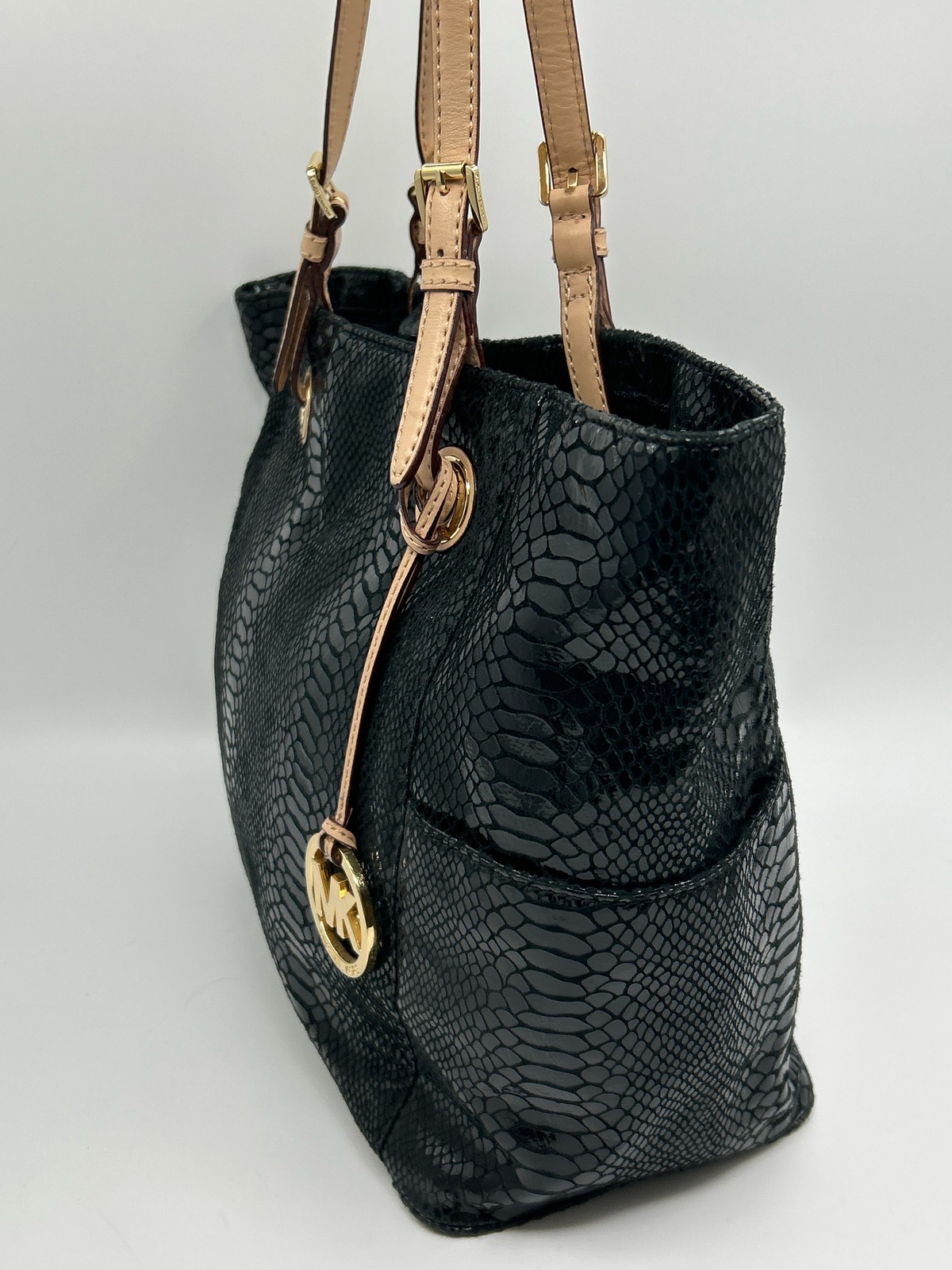 MICHAEL MICHAEL KORS Patent Embossed Python Jet S… - image 3