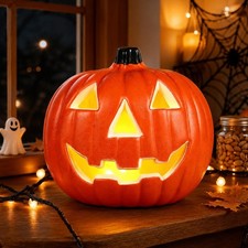 8 In Light Up Jack O Lantern, Halloween Spooky Light Up Pumpkins Decor