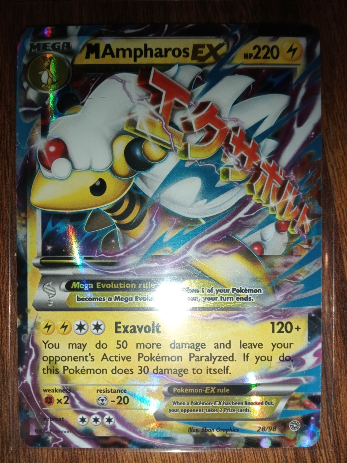 Pokémon TCG M Ampharos EX 28/98 XY Ancient Origins Near Mint