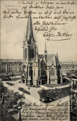 Ak Plauen im Vogtland, Pauluskirche,  , Grüße, 1905 - 4999489