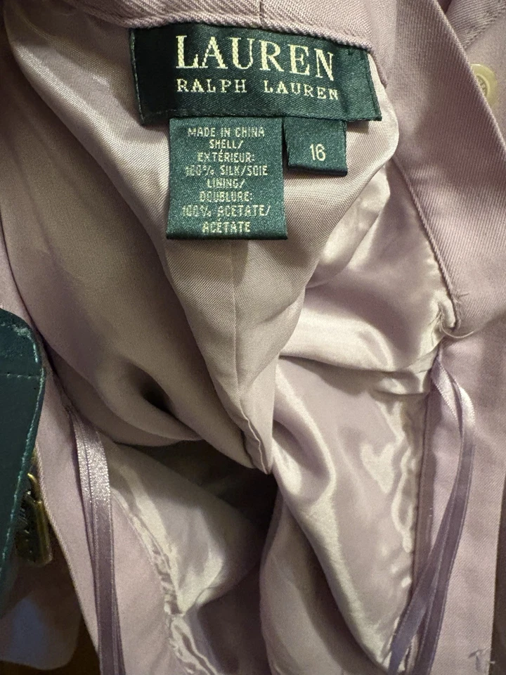 Lauren Ralph Lauren Mujer 16 W Lavanda Lila Seda Pantalones Traje Blazer Foto 4 de 4