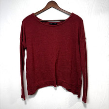 American Eagle Sweater Knit Burgundy Long Sleeve Pullover Solid Womens Casual XS