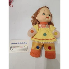 Vintage 1974 Mattel Merrily We Roll Along Musical Dot Doll with Song Book