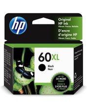 HP 60XL Black Ink Cartridge CC641WN 140 Genuine for HP 600 Pages