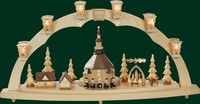 Schwibbogen Seiffener Kirche + Pyramide Elektrisch Lichterbogen NEU 01027