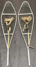 Vintage 1986 US Military Cable Snow Shoes with Bindings 46" Magline Of Canada