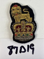 British Royal King Crown Army Lion Officer Insignia Cap Hat Badge Patch 87D19