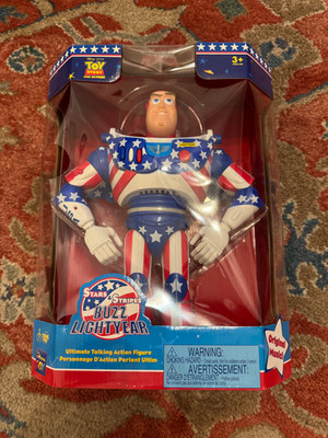 Vintage 1995 Disney Pixar Toy Story Stars & Stripes Talking Buzz Lightyear NRFB