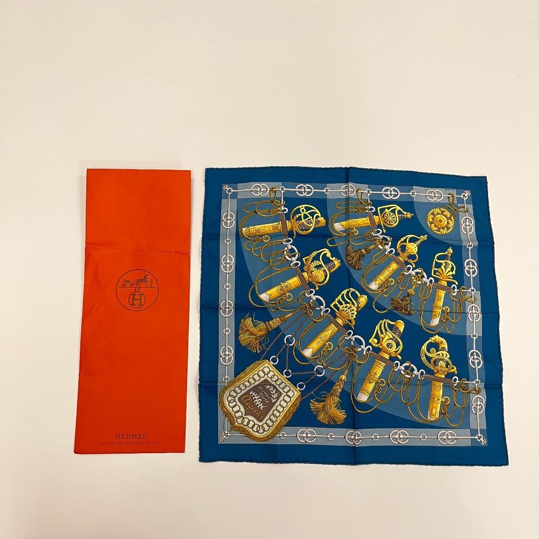 Used Hermes Scarf Silk Multicolor Vintage Ladies Hibuochi