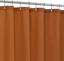 Burnt Orange Fabric Shower Curtain Liner Waterproof - Soft Hotel Quality Cloth S