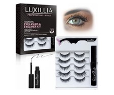 Luxillia Professional Magnetic Eyelashes Eyeliner Kit 5 Pair Featherlight Lashes