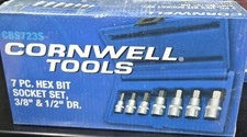 Cornwell Cbs723s 7 Piece Sae Hex Bit Socket Set 38 12 Drive New