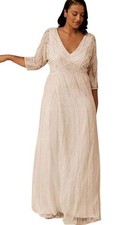 BHLDN Ellesmere Bridal Beaded Gown Womens 22W Fairy Destination Wedding Flawed