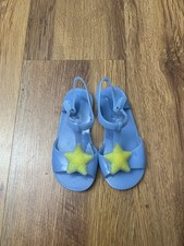 Old Navy Girls Jelly Sandals Blue w/ Yellow Star Charm Size 9 Summer Shoes