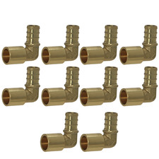 10 Pack XFITTING 1/2" Pex X 1/2" Male Sweat Elbow, Pex Male Sweat Elbow, Brass