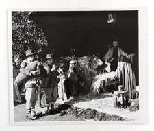 Rome Italy Piazza Navona Christmas Manger Zampognari Musicians Vintage Photo