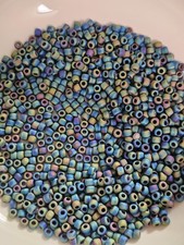 6/0 Glass Matsuno Peacock Iris Matte Raku Seed Beads 60g Bag Craft Supplies