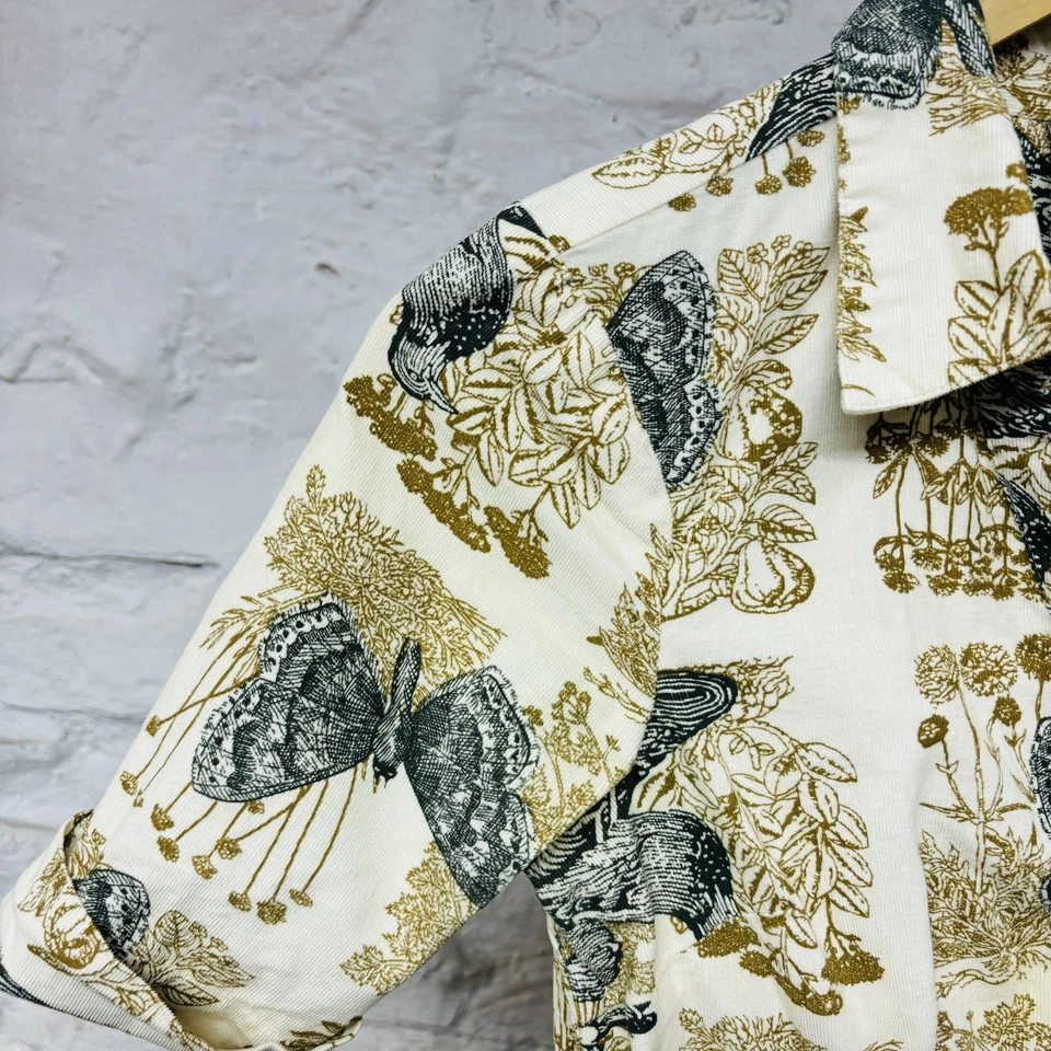 Anthropologie Alary Shirt Dress Sz 0 Girls From Savoy Birds Pockets Corduroy - Image 2 of 4