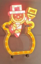 Dept 56 Brite Lites Snowman Lighted Accessory #52370 w/Plastic Cover Works Well!