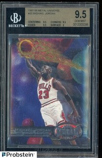 1997 98 Metal Universe #23 Michael Jordan Bulls HOF BGS 9.5 " SUPER HIGH END "