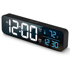 Digital Clock for Bedroom, Digital Wall Clock for Living Room Decor, Desk Tab...