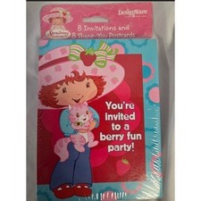 Strawberry Shortcake Party Invitations 8 and Thanks You 8 Am Greetings 2005