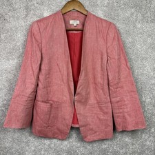 LOFT Corpcore Office Pink Linen Cotton Blend Single Breasted Blazer Size 6