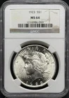 1923 Peace Silver Dollar NGC MS-64